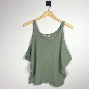 We The Free Extra Small XS Olive Green Sleeveless Pearl Tank Top‎ Boxy Oversized